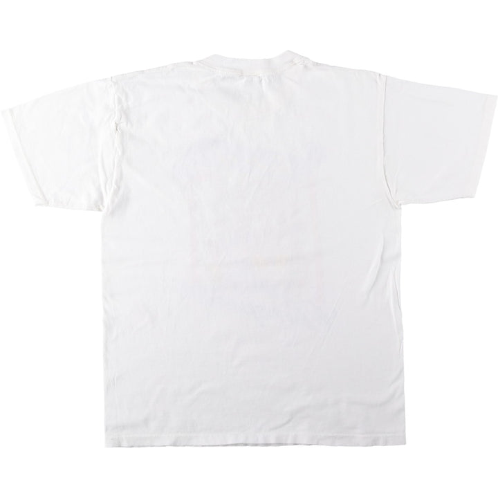Printed T-shirt, Made in USA, Men's Size L cotton white type Vintage Second Hand
