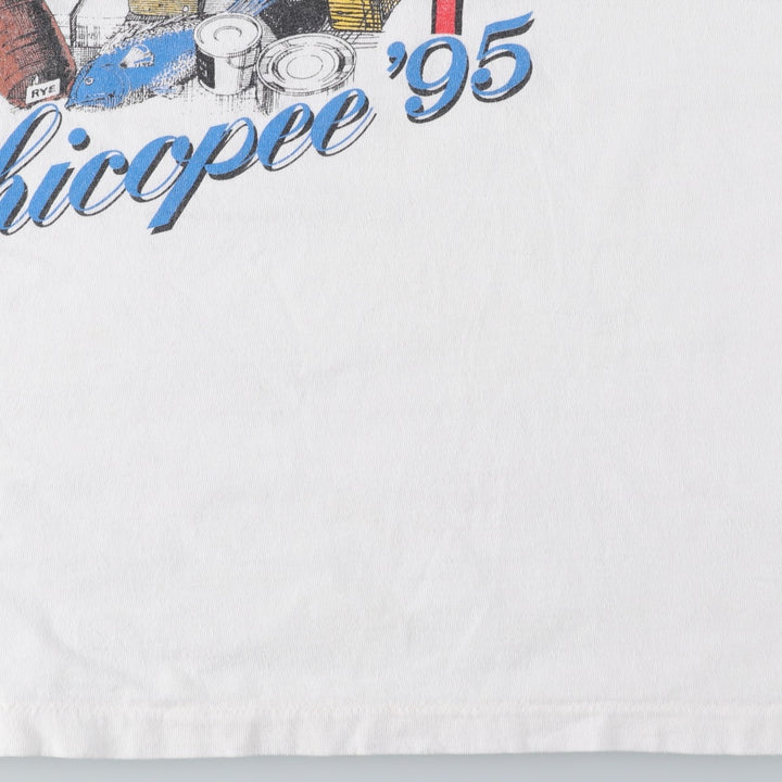 Printed T-shirt, Made in USA, Men's Size L cotton white type Vintage Second Hand