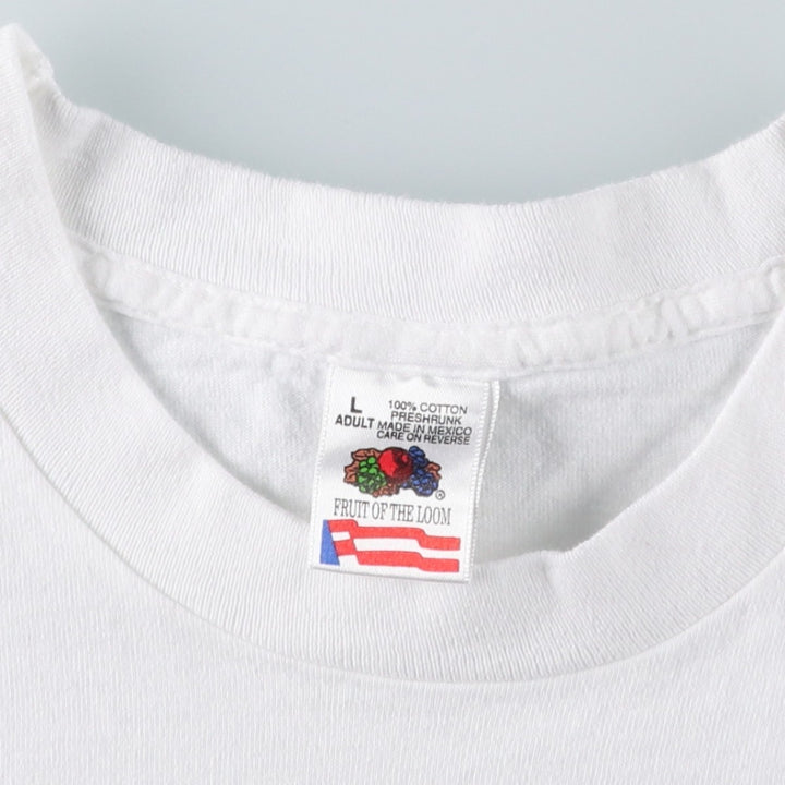 90'S Fruit of the Loom printed T-shirt, men's XL size, vintage cotton white type Vintage Second Hand
