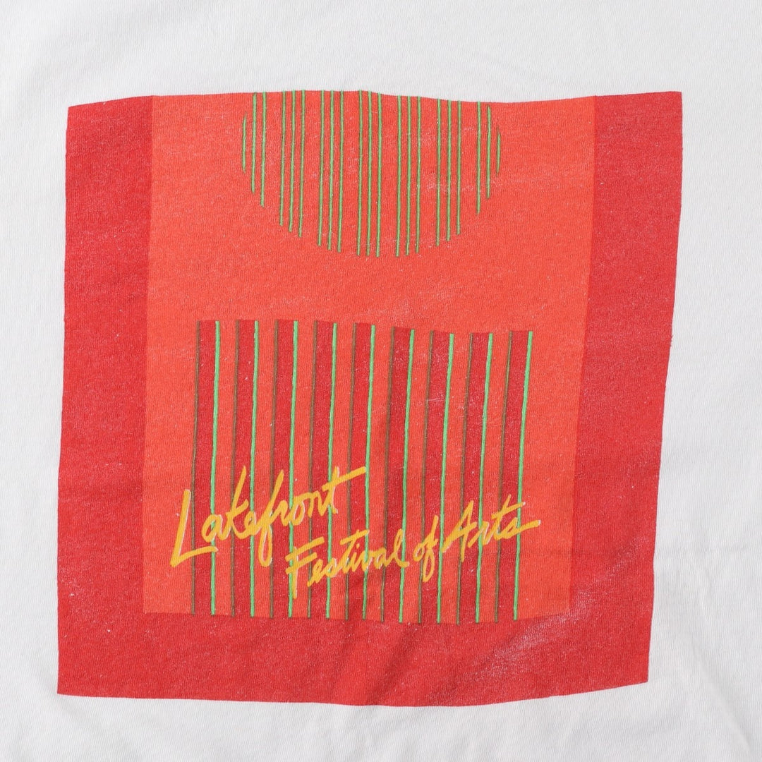 90'S Cal Cru Print T-Shirt, Made in USA, Men's Size L (Equivalent), Vintage cotton white type Vintage Second Hand