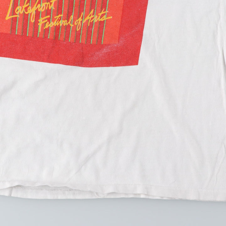 90'S Cal Cru Print T-Shirt, Made in USA, Men's Size L (Equivalent), Vintage cotton white type Vintage Second Hand
