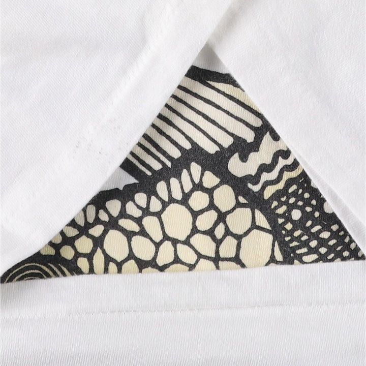 90'S ONEITA POWER-T Animal Pattern Print T-Shirt, Made in USA, Men's XL equivalent, Vintage cotton white type Vintage Second Hand