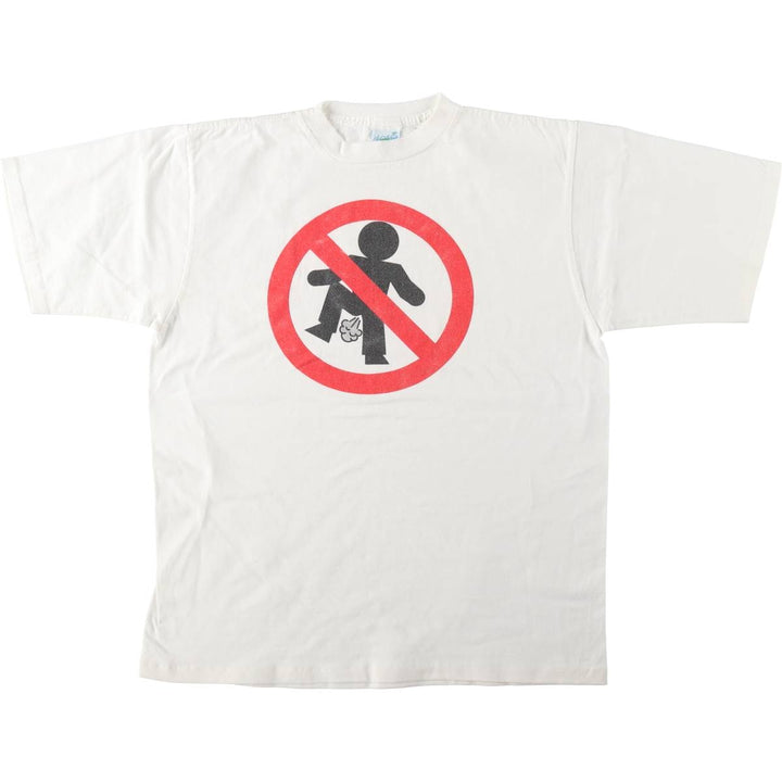 80s-90'S Alore Print T-Shirt, Made in USA, Men's XL equivalent, Vintage cotton white type Vintage Second Hand