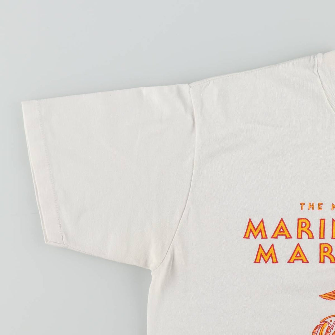 ~90'S Velva Sheen USMC (United States Marine Corps) Military Print T-Shirt, Men's XL (approx.), Vintage polyester white type Vintage Second Hand