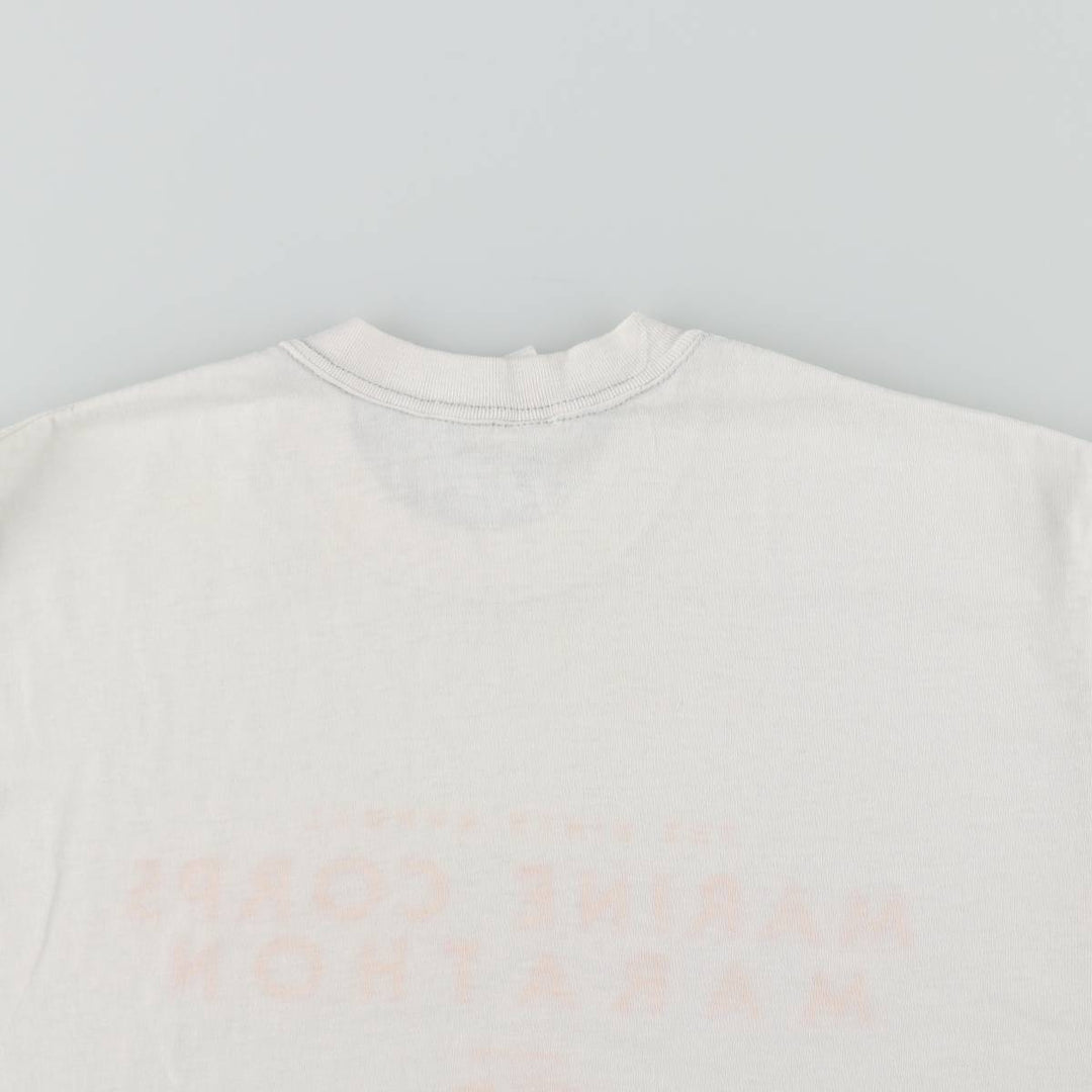 ~90'S Velva Sheen USMC (United States Marine Corps) Military Print T-Shirt, Men's XL (approx.), Vintage polyester white type Vintage Second Hand