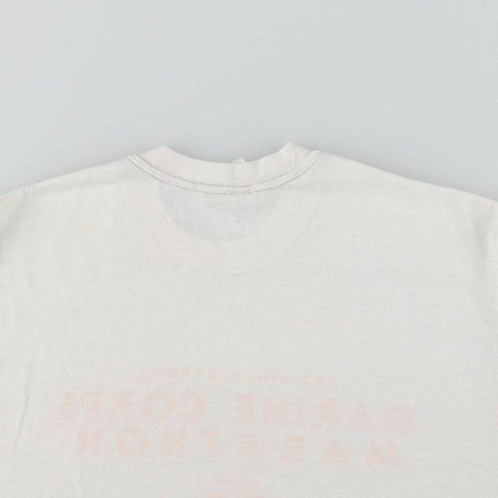 ~90'S Velva Sheen USMC (United States Marine Corps) Military Print T-Shirt, Men's XL (approx.), Vintage polyester white type Vintage Second Hand
