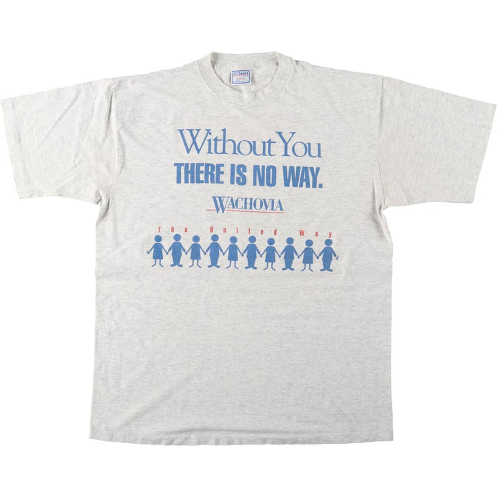 90'S All Sport Message Print T-Shirt, Made in USA, Men's XL (approx.), Vintage cotton gray type Vintage Second Hand