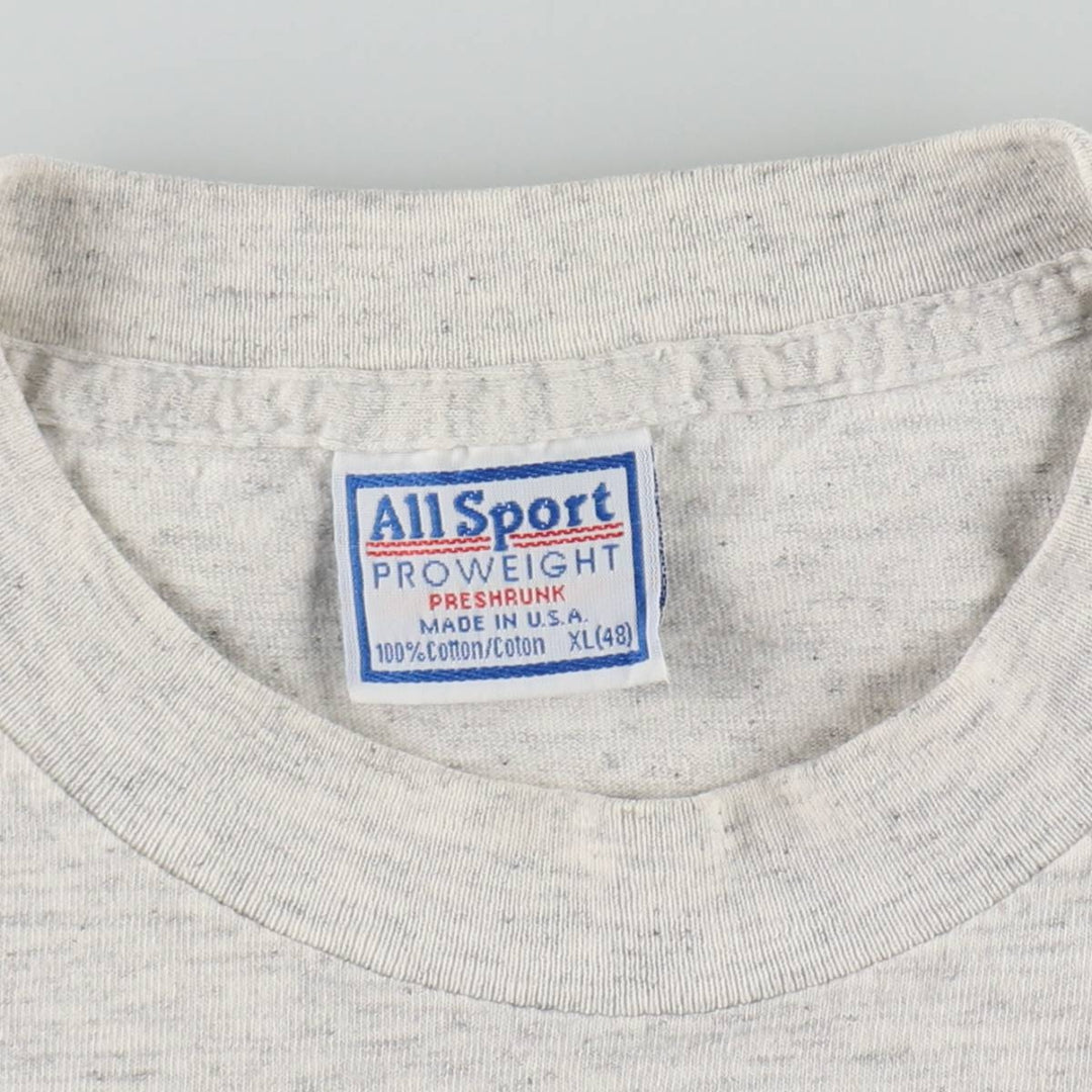 90'S All Sport Message Print T-Shirt, Made in USA, Men's XL (approx.), Vintage cotton gray type Vintage Second Hand