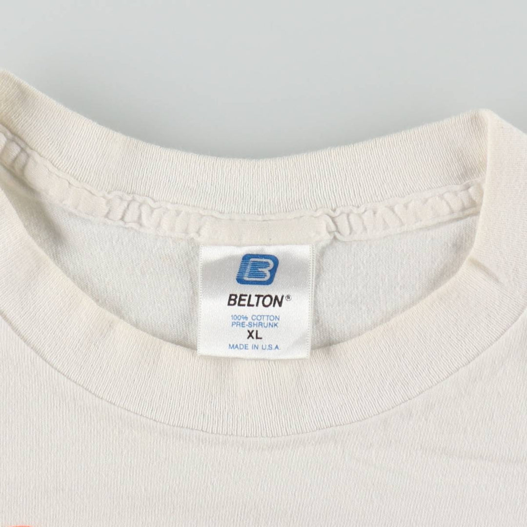 90'S BELTON Military Print T-Shirt, Made in USA, Men's XL equivalent, Vintage cotton white type Vintage Second Hand