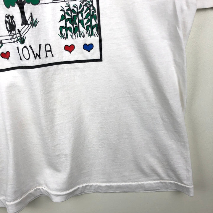 90'S SCREEN STARS Printed T-shirt Made in USA Men's XL Vintage cotton white type Vintage Second Hand