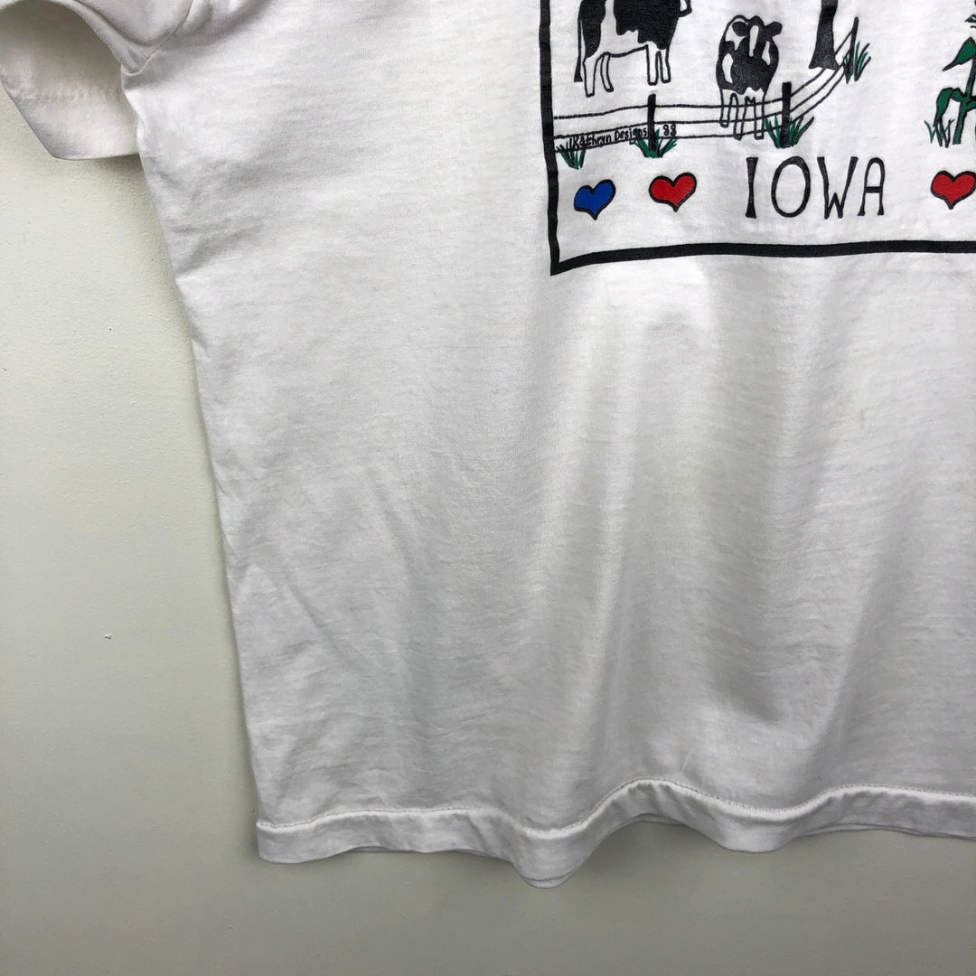 90'S SCREEN STARS Printed T-shirt Made in USA Men's XL Vintage cotton white type Vintage Second Hand
