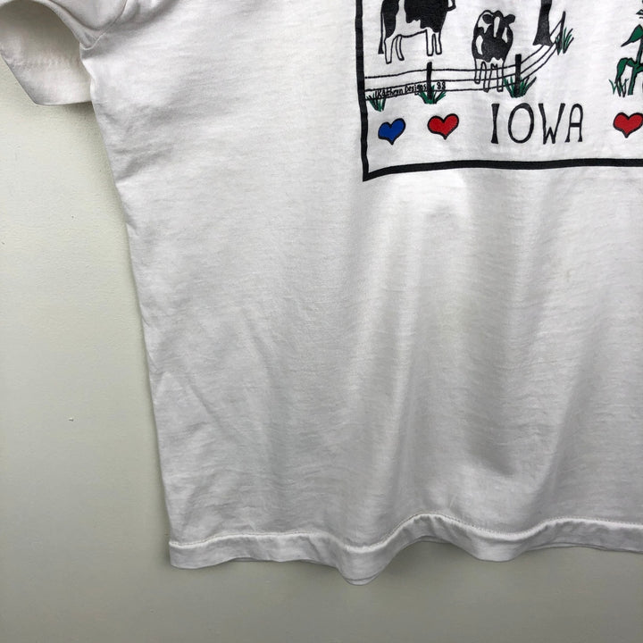 90'S SCREEN STARS Printed T-shirt Made in USA Men's XL Vintage cotton white type Vintage Second Hand