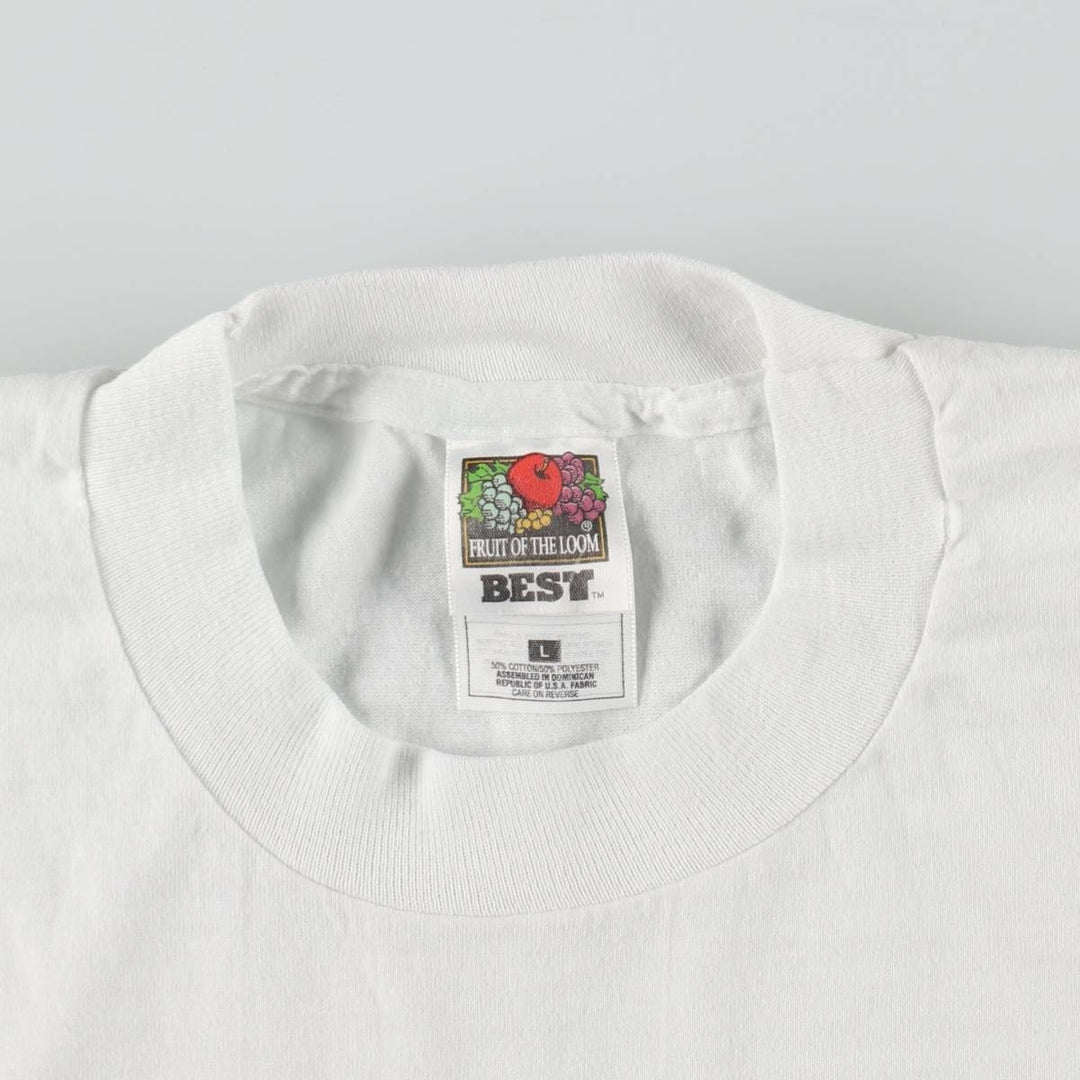 90'S Fruit of the Loom printed T-shirt, men's size L, vintage cotton white type Vintage Second Hand