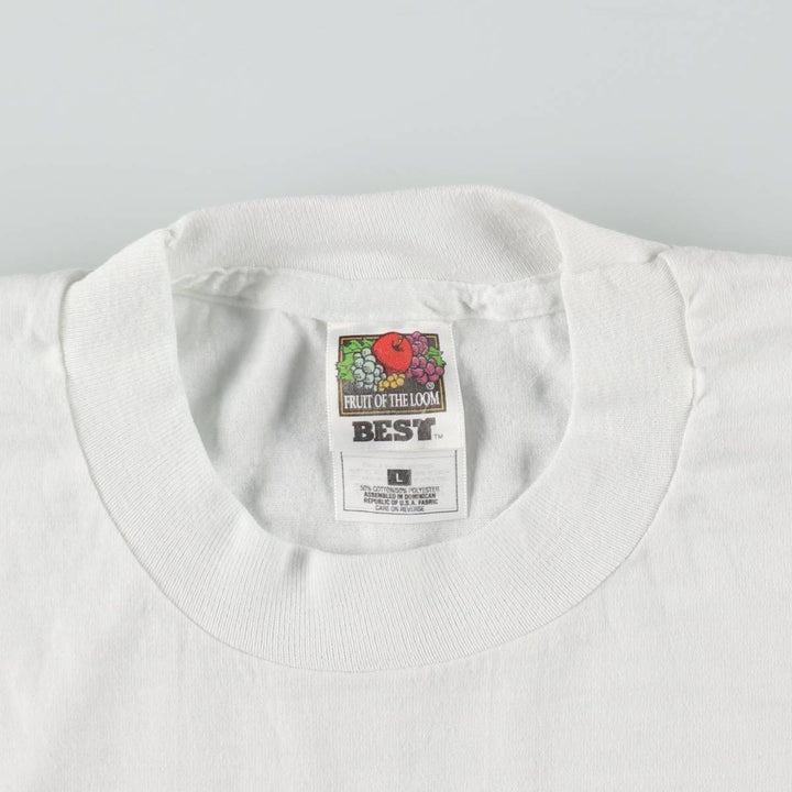 90'S Fruit of the Loom printed T-shirt, men's size L, vintage cotton white type Vintage Second Hand