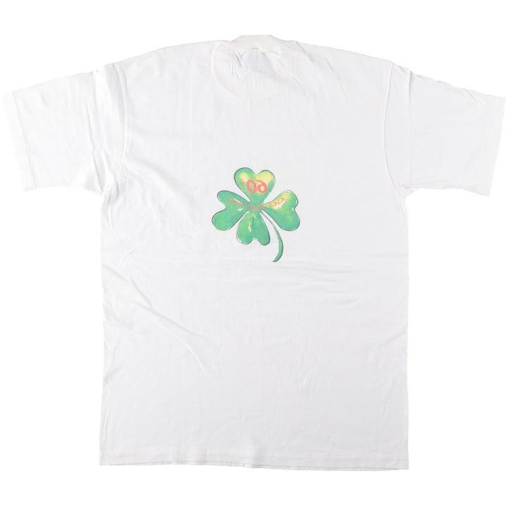 90'S Stafford Print T-Shirt, Made in USA, Men's Size XL (Equivalent), Vintage cotton white type Vintage Second Hand