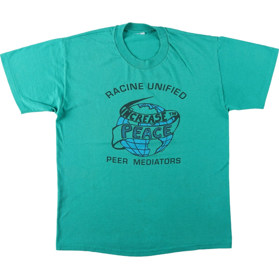 90'S Vintage Printed T-Shirt, Men's M Size unclear green type Vintage Second Hand