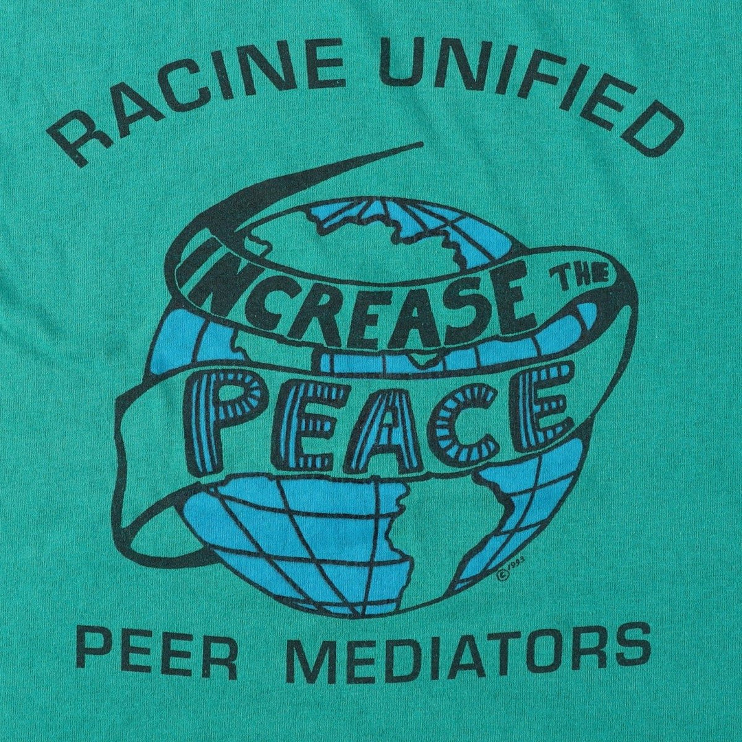 90'S Vintage Printed T-Shirt, Men's M Size unclear green type Vintage Second Hand