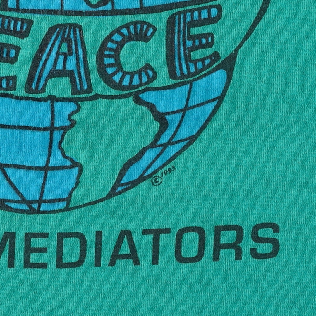 90'S Vintage Printed T-Shirt, Men's M Size unclear green type Vintage Second Hand
