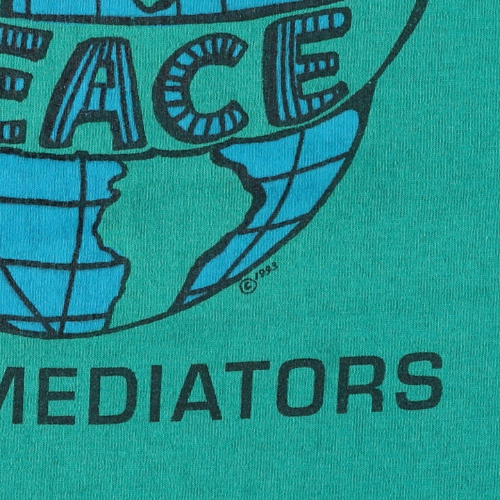 90'S Vintage Printed T-Shirt, Men's M Size unclear green type Vintage Second Hand