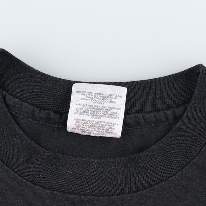 90'S Hanes HEAVYWEIGHT 50 cotton black type Vintage Second Hand