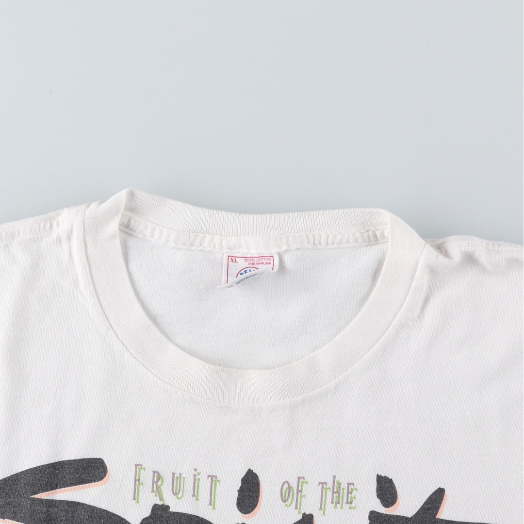 90'S Delta FRUIT OF THE SPIRIT Print T-Shirt, Men's XL (approx.), Vintage cotton white type Vintage Second Hand