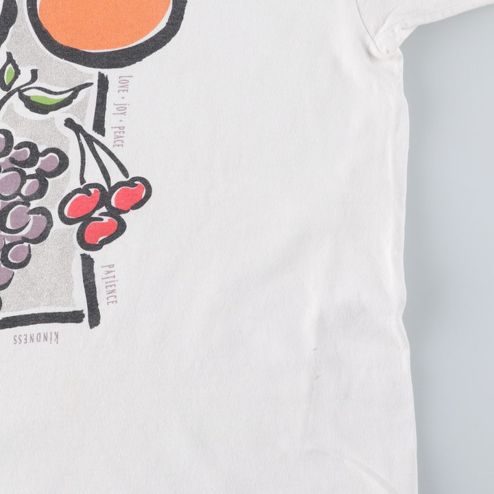 90'S Delta FRUIT OF THE SPIRIT Print T-Shirt, Men's XL (approx.), Vintage cotton white type Vintage Second Hand