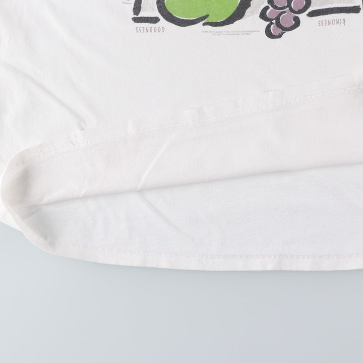 90'S Delta FRUIT OF THE SPIRIT Print T-Shirt, Men's XL (approx.), Vintage cotton white type Vintage Second Hand