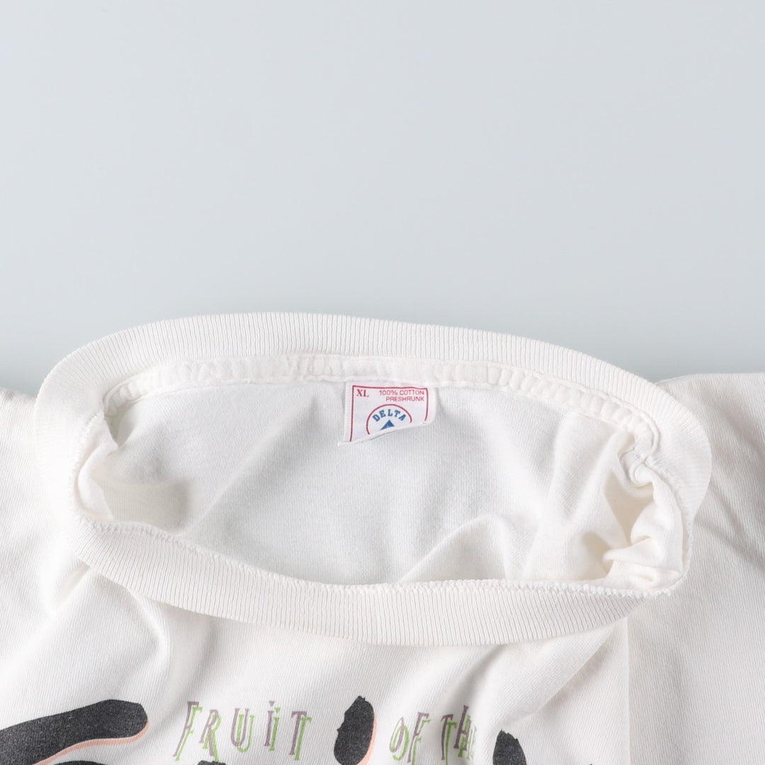 90'S Delta FRUIT OF THE SPIRIT Print T-Shirt, Men's XL (approx.), Vintage cotton white type Vintage Second Hand