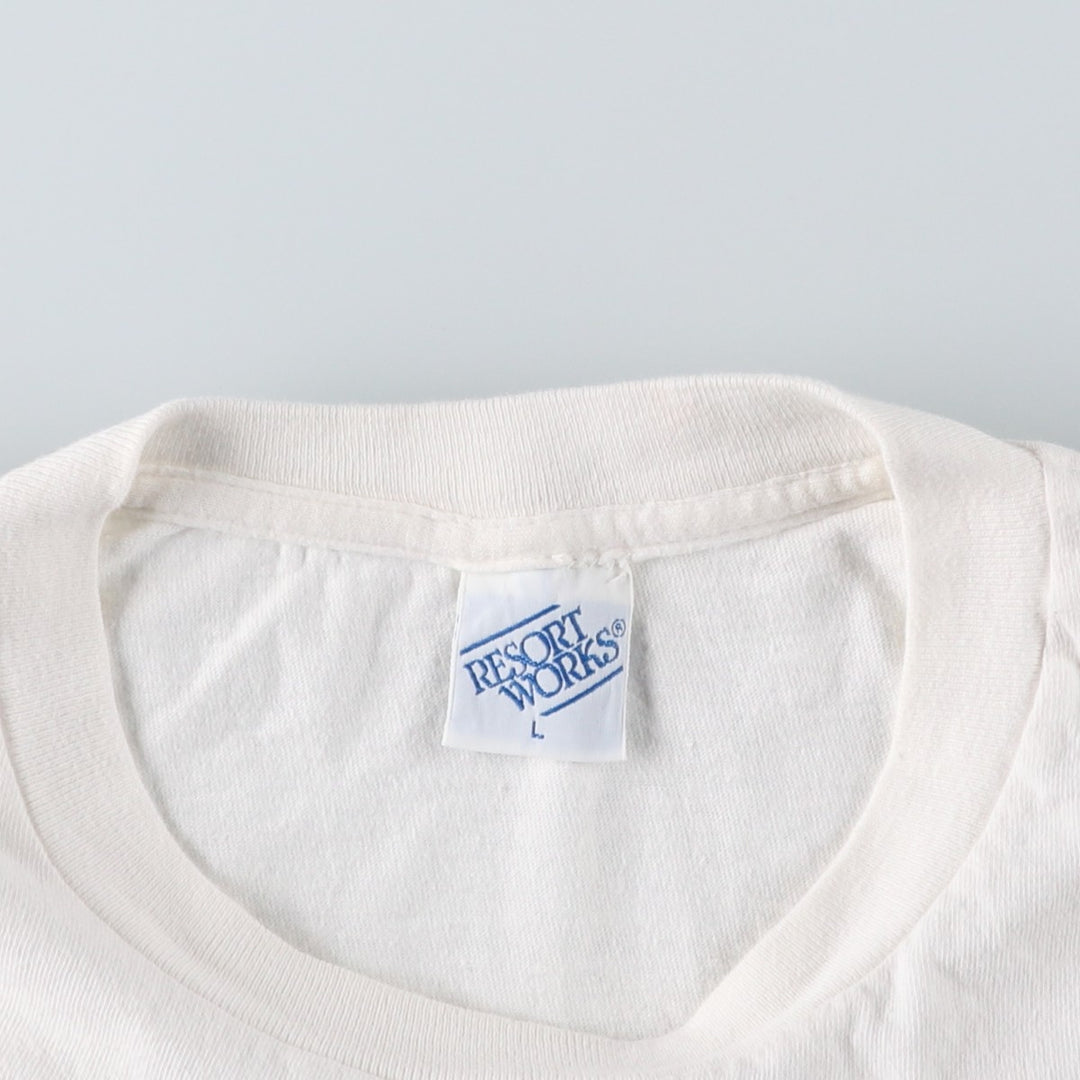 Resort Works BJ?RN BORG DESIGN GROUP Advertising T-Shirt, Made in USA, Men's Size L (equivalent) cotton white type Vintage Second Hand