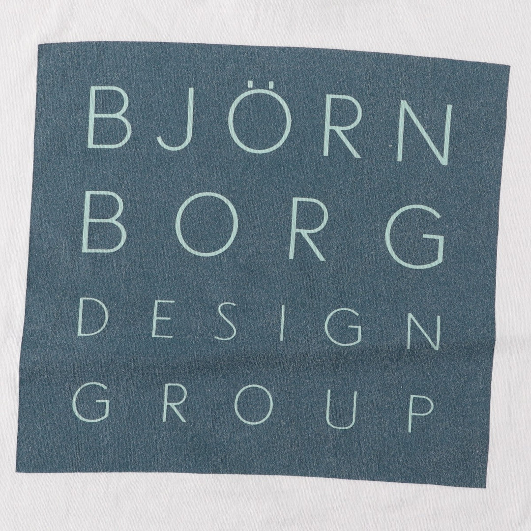 Resort Works BJ?RN BORG DESIGN GROUP Advertising T-Shirt, Made in USA, Men's Size L (equivalent) cotton white type Vintage Second Hand