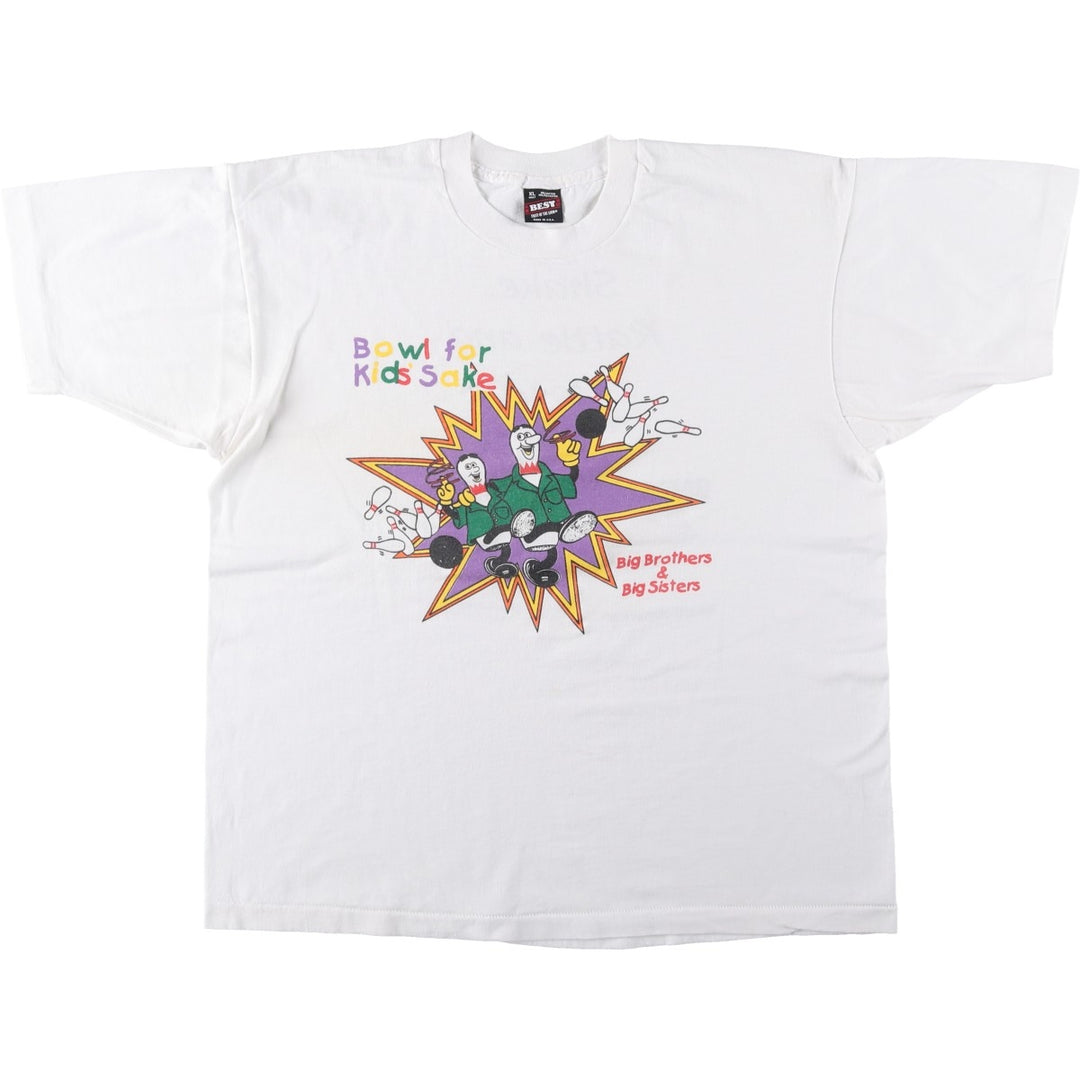 90'S Fruit of the Loom printed T-shirt, made in the USA, men's XL size, vintage cotton white type Vintage Second Hand