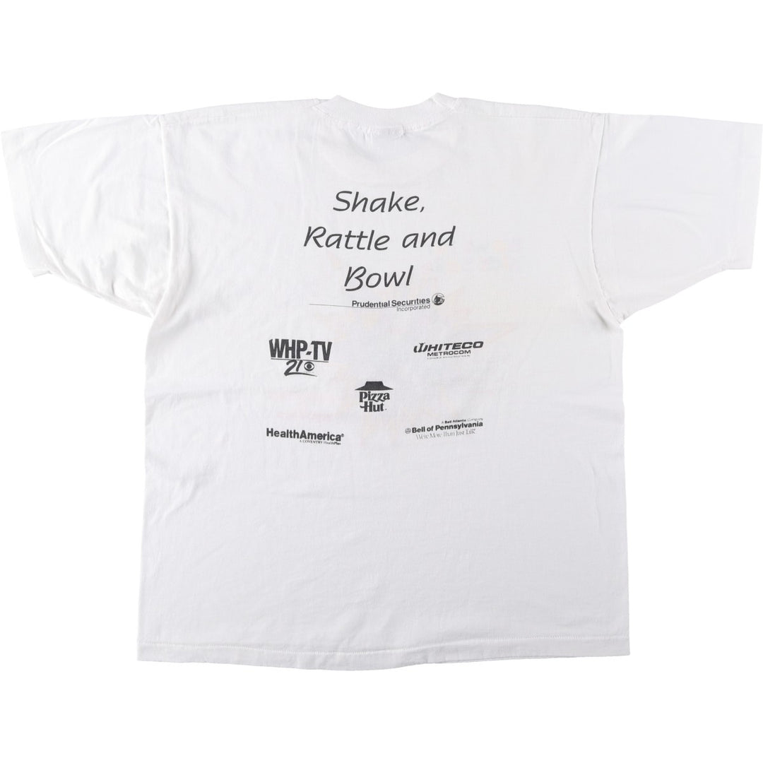 90'S Fruit of the Loom printed T-shirt, made in the USA, men's XL size, vintage cotton white type Vintage Second Hand
