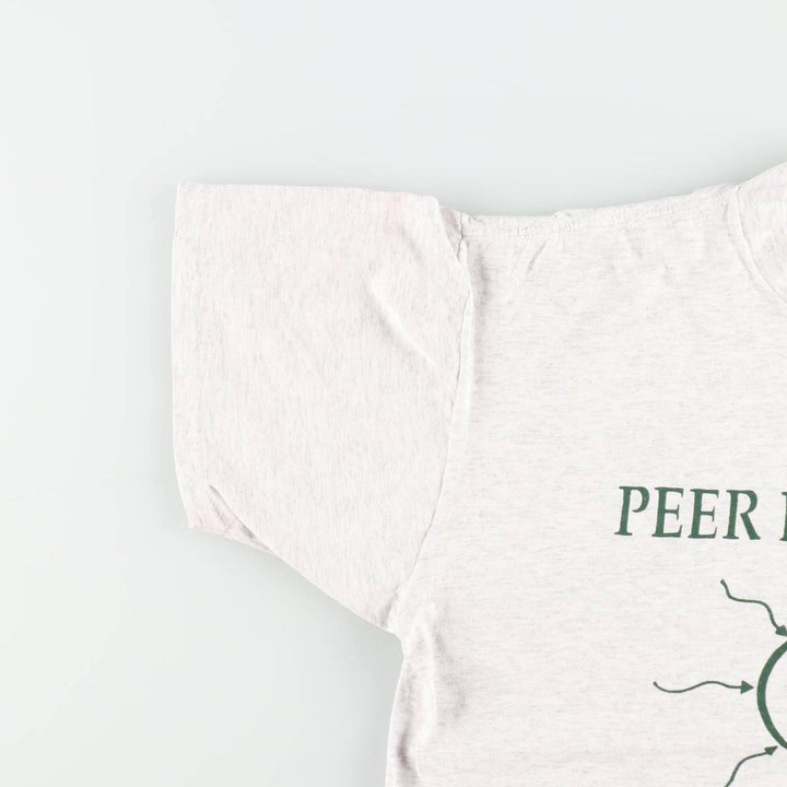 90'S ONEITA PEER LISTENING Print T-Shirt, Made in USA, Men's XL equivalent, Vintage cotton gray type Vintage Second Hand