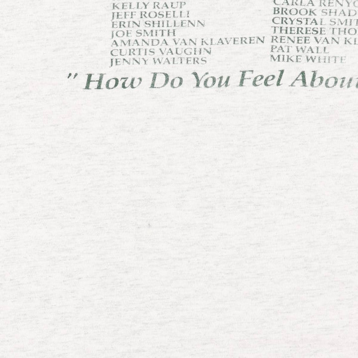 90'S ONEITA PEER LISTENING Print T-Shirt, Made in USA, Men's XL equivalent, Vintage cotton gray type Vintage Second Hand