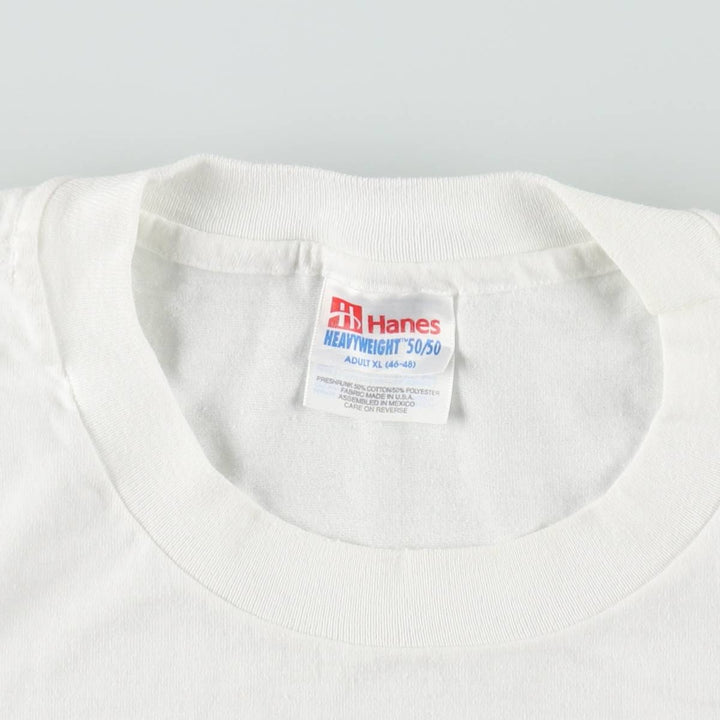 90'S Hanes Cayey Print T-Shirt, Men's XL (approx.), Vintage cotton white type Vintage Second Hand