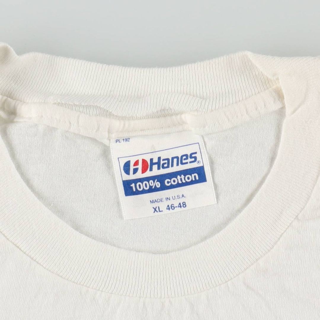 80'S Hanes THE PARK SHOP Print T-Shirt, Made in USA, Men's XL equivalent, Vintage cotton white type Vintage Second Hand