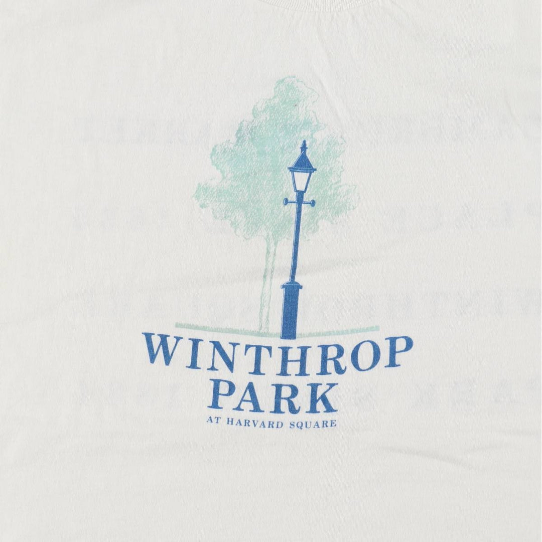 80'S Hanes THE PARK SHOP Print T-Shirt, Made in USA, Men's XL equivalent, Vintage cotton white type Vintage Second Hand