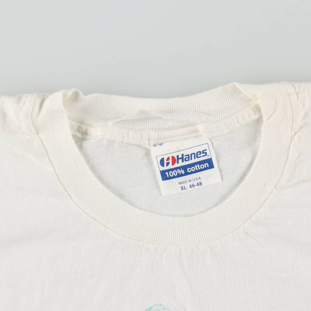 80'S Hanes THE PARK SHOP Print T-Shirt, Made in USA, Men's XL equivalent, Vintage cotton white type Vintage Second Hand
