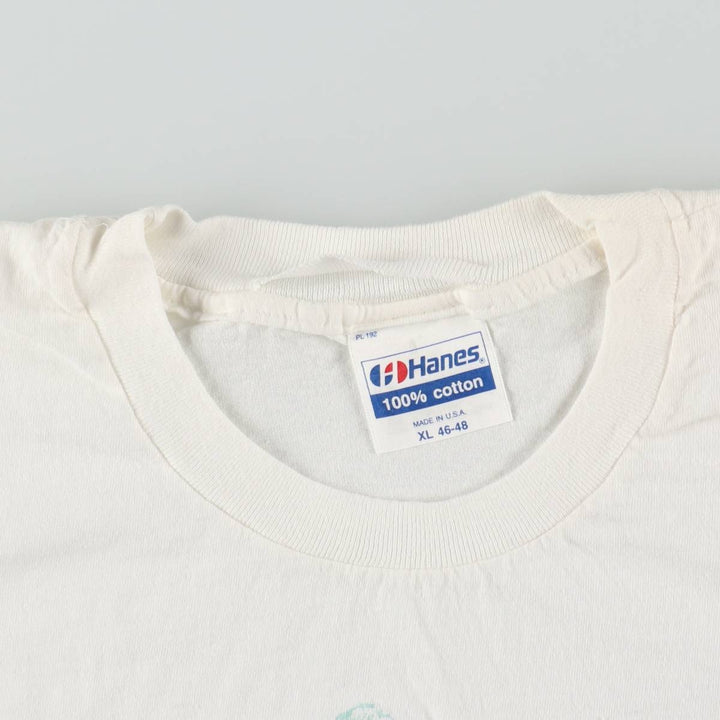 80'S Hanes THE PARK SHOP Print T-Shirt, Made in USA, Men's XL equivalent, Vintage cotton white type Vintage Second Hand