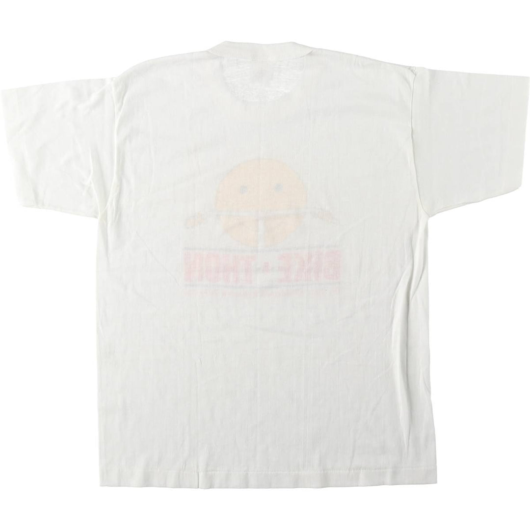 80'S ST. JUDE HOSPITAL Smile Print T-Shirt, Men's Size M (Equivalent), Vintage polyester white type Vintage Second Hand