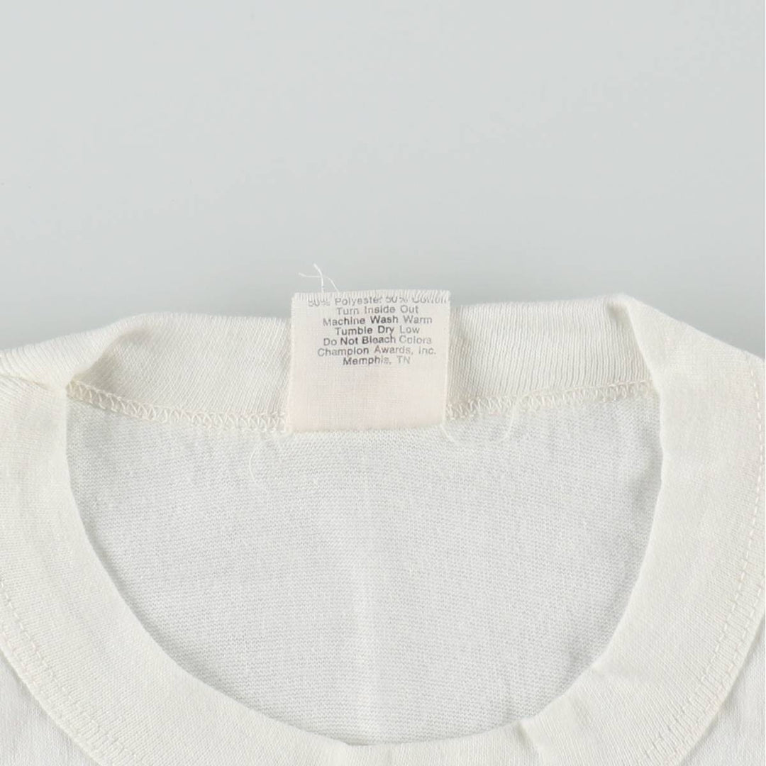 80'S ST. JUDE HOSPITAL Smile Print T-Shirt, Men's Size M (Equivalent), Vintage polyester white type Vintage Second Hand