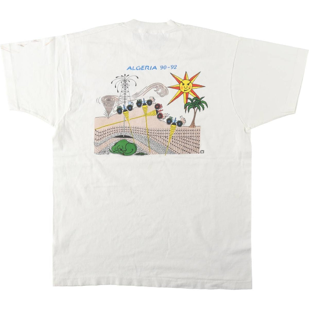 90'S Fruit of the Loom ANADARKO ALGERIA Print T-Shirt, Made in USA, Men's XL equivalent, Vintage cotton white type Vintage Second Hand