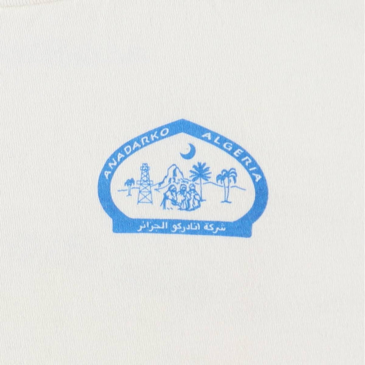 90'S Fruit of the Loom ANADARKO ALGERIA Print T-Shirt, Made in USA, Men's XL equivalent, Vintage cotton white type Vintage Second Hand