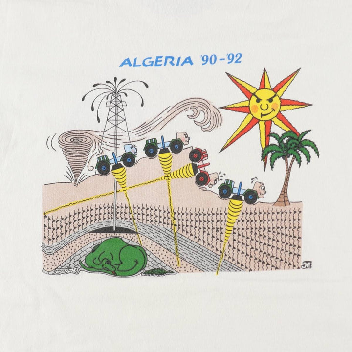 90'S Fruit of the Loom ANADARKO ALGERIA Print T-Shirt, Made in USA, Men's XL equivalent, Vintage cotton white type Vintage Second Hand
