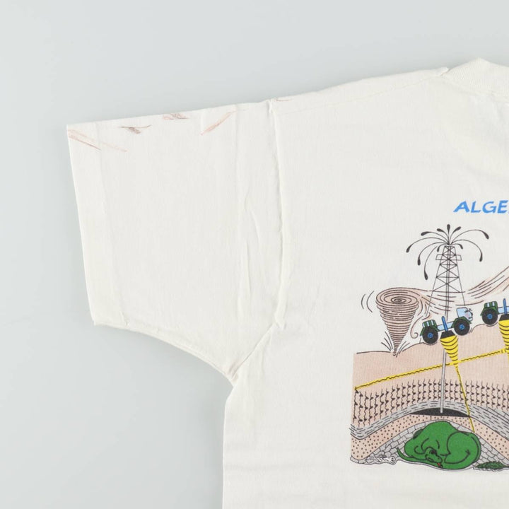 90'S Fruit of the Loom ANADARKO ALGERIA Print T-Shirt, Made in USA, Men's XL equivalent, Vintage cotton white type Vintage Second Hand