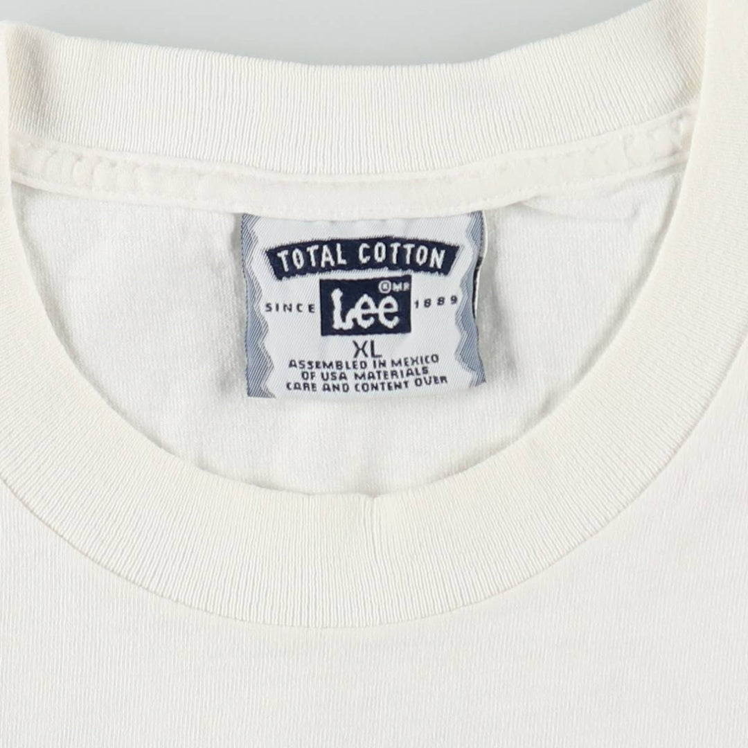 Lee TOTAL COTTON Print T-Shirt, Men's XL (approx.) cotton white type Vintage Second Hand