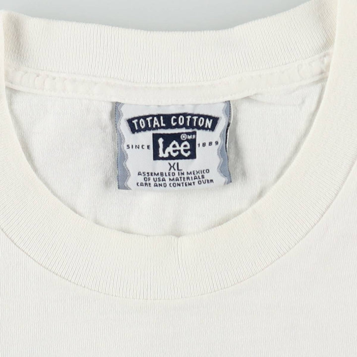 Lee TOTAL COTTON Print T-Shirt, Men's XL (approx.) cotton white type Vintage Second Hand