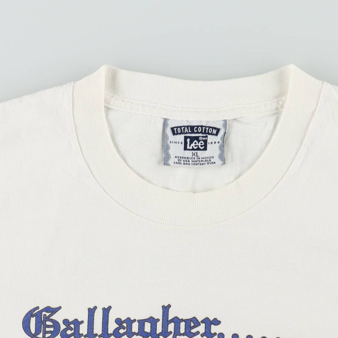 Lee TOTAL COTTON Print T-Shirt, Men's XL (approx.) cotton white type Vintage Second Hand