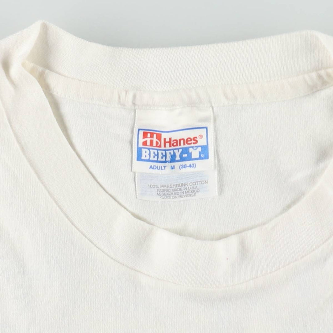 90s-00'S Hanes BEEFY-T Print T-Shirt, Men's Size M (approx.), Vintage cotton white type Vintage Second Hand