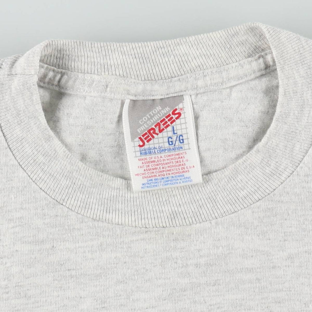 90'S Jerzees Smile Print T-Shirt, Men's Size L (approx.), Vintage cotton gray type Vintage Second Hand
